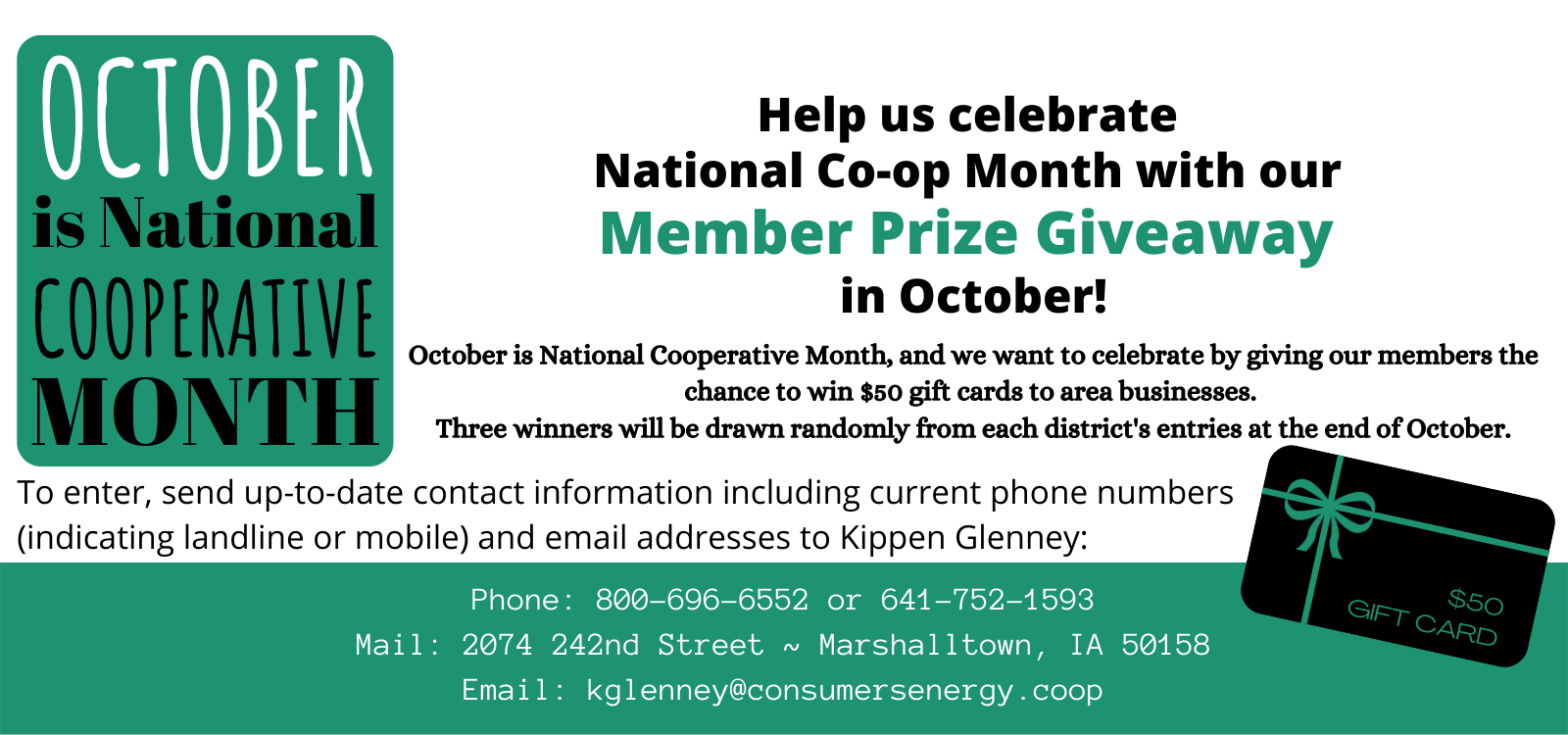 National co-op month member contest